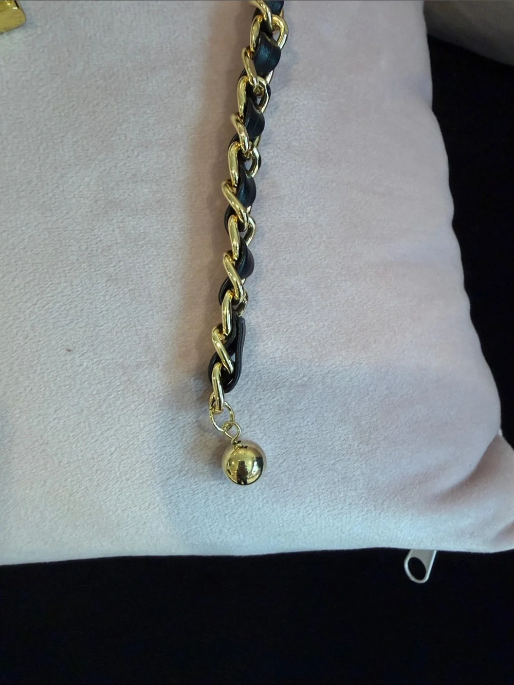 CHANEL Black and Gold Charm Chain Belt - Picture 8 of 15